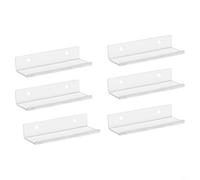 Étagère murale pour disques vinyles - Lot de 6 supports en acrylique transparent pour afficher facilement votre collection de musique