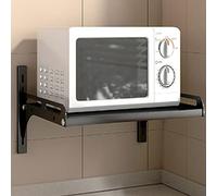 Étagère murale pour four à micro-ondes - 55,9 cm - Pour appareils et condiments - Utilisation commerciale et domestique - Noir - Solution d'économie d'espace