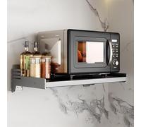 Étagère murale pour micro-ondes - Étagère de cuisine robuste en aluminium pour une organisation efficace, idéale pour les petites cuisines et solutions d'intérieur élégantes, maximise l'espace et le