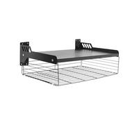 Étagère murale pour micro-ondes, montage mural, sans perçage, 2 niveaux en acier au carbone avec vernis au four, capacité de charge supérieure de 15 kg, pour micro-ondes, grille-pain, accessoires de