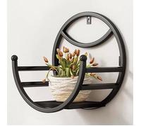 Étagère murale pour plantes - ULISEM - Support en fer forgé noir - Adapté succulentes, herbes aromatiques et pots - 25x25x15 cm