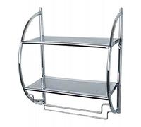 Étagère murale pour salle de bain - 2 tablettes/double porte serviette WENKO