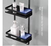 Étagère murale pour salle de bains SUPFINE - Noir - Crochet incliné pour verre ou poutre de 0 à 70mm