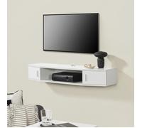 Étagère murale pour TV - EN.CASA - Tørring - Blanc - Contemporain - Design - Bois - Panneaux de particules