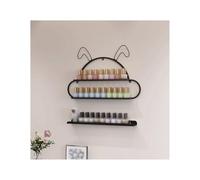 Étagère murale pour vernis à ongles, étagère de rangement en métal à 2 niveaux, design moderne en forme de lapin pour rouge à lèvres, parfum organisation en salon