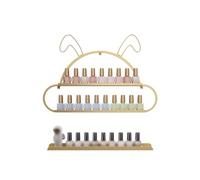 Étagère murale pour vernis à ongles, étagère de rangement en métal à 2 niveaux, design moderne en forme de lapin pour rouge à lèvres, parfum organisation en salon