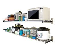 Étagère murale réglable en acier inoxydable pour micro-ondes - 60-150 cm - 40,6 cm de profondeur - Économie d'espace - Pour cuisine et salle de bain