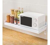 Étagère murale réglable pour micro-ondes - Étagère de rangement murale pour micro-ondes - Économie d'espace - Solution de rangement compacte pour la cuisine