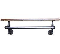 Étagère murale rétro en fer pour tuyau d'eau, planche en bois, épaisseur 3 cm, utilisé pour rack/casier à vin/bibliothèque, cadre de décoration | Style loft vintage 40 cm