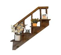 Étagère Murale, Rétro Fait À La Main Porte-Fleurs Et Rangement Créatifs avec Un Design Artistique en Forme D’escalier Multifonctionnel(Right Staircase)