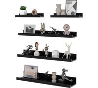 Étagère murale RLAVBL, noire, ensemble de 5 étagères suspendues modernes pour la décoration et le rangement dans le salon ou le bureau