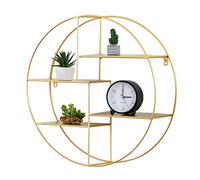 Étagère murale ronde flottante pour salon, chambre à coucher, cuisine, étagères de rangement en bois de style scandinave (60 x 15 x 60 cm)