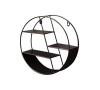 Étagère murale ronde - Métal fer noir, belle décoration d'intérieur moderne | Grande étagère de rangement flottante, belle exposition créative à suspendre au mur | Accessoire idéal pour le bureau dans le