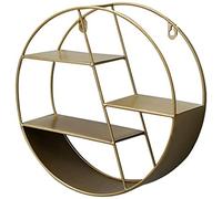 Étagère murale ronde multi-unités avec 3 planches métalliques flottantes - Cuivre