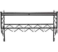 Étagère murale rustique pour 6 bouteilles de vin avec fente pour verre, support mural pour verres à pied, verres à vin, étagère flottante et support à verres mural