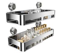 Étagère Murale Salle De Bain | Organisateur Salle De Bain Étagère Murale Ventouse | Rangement Sans Perçage Organisation Pour Savon Éponge Shampoing Soins - Produits Cosmétiques Bougie Stockage