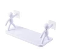 Étagère Murale Sans Perçage Avec Crochets, Support Mural En Forme Humaine | Étagère Murale Sans Perçage, Design Humain Avec Crochets, Étanche Pour Salle De Bain/cuisine, 5 Couleurs, Packs Multiples