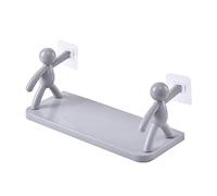 Étagère Murale Sans Perçage Avec Crochets, Support Mural En Forme Humaine | Étagère Murale Sans Perçage, Design Humain Avec Crochets, Étanche Pour Salle De Bain/cuisine, 5 Couleurs, Packs Multiples