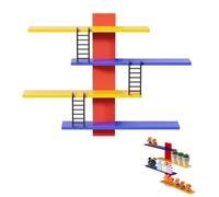 Etagère Murale sans Perçage, Etagère Plastique, 4 Niveaux Petite Support, Support Figurine avec Étagères Réglables à Gauche et à Droite, Support Mural pour Objets Décoratifs, Artefacts, Réveils