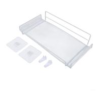 Étagère murale sans perçage, support Wi-Fi pour décodeur TV, design ouvert en acier au carbone avec rails latéraux hauts pour salon, chambre à coucher (L blanc)