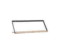 BASIK - Etagère Murale Simple en Bois et Métal Noir -