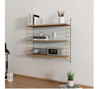 en.casa – Étagère murale Strängnäs 3 niveaux modulables, acier – 50 x 60 x 15 cm marron clair mat