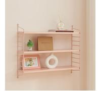 [en.casa] Étagère Murale Meuble de Rangement Flottant à 3 Niveaux avec Cadre Stable Style Industriel Élégant pour Cuisine Salon Chambre Salle de Bains Acier 50 x 60 x 15 cm Beige Pêche