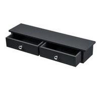 [en.casa] Étagère Murale Stylée avec 2 Tiroirs Meuble de Rangement Design pour Entrée Salon Chambre Bureau Panneau de Particules MDF 10 x 60 x 15 cm Noir