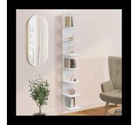 IDMarket - Etagère Murale Suspendue Double Position Chiara 8 étagères Blanc 190 cm