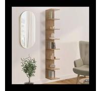 IDMarket - Étagère murale suspendue double position Chiara 8 étagères façon hêtre 190 cm