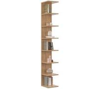 IDMarket - Étagère murale suspendue double position Chiara 8 étagères façon hêtre 190 cm