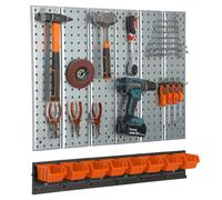 Étagère murale Système de rangement métal porte-outils à outils boîtes Orange