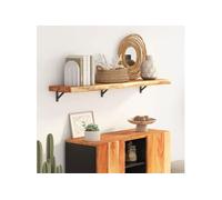 vidaXL Étagère Murale, Tablette Flottante, Décoration Murale de Bureau Salle de Séjour, Rectangulaire Massif Acacia Bordure 370289 Marron