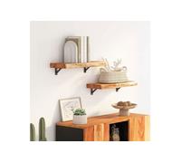 Etagère Murale, Tablette Flottante, Décoration Murale de Bureau Salle de Séjour, Rectangulaire Massif Acacia Bordure 370282