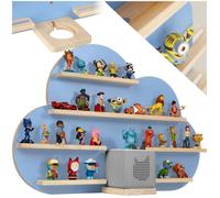 Étagère murale - TECTAKE - Étagère MYLITTLESTORY CLOUD pouvant accueillir jusqu’à 28 figurines en bois magnétique - Bleu