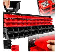 Étagère murale - TECTAKE - Lot de 2 étagères avec boîtes empilables en polypropylène - Noir