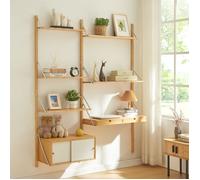 Étagère murale Tingvoll bambou 176 x 147 x 34 cm naturel en.casa