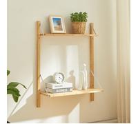 Étagère murale Tingvoll bambou 85 x 65 x 25 cm naturel
