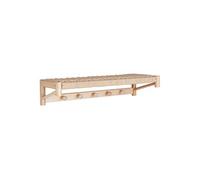 MINDY - Etagère Murale Tressée avec Porte-manteau en Peuplier - Altobuy Beige
