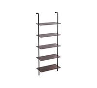 Etagère Murale Tuyau Carré Industrielle 5 Niveaux 64x30 cm Bois Rustique