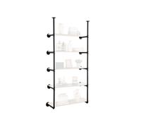 VEVOR Étagère Murale Tuyau Industrielle, 5 Niveaux, Support Mural Flottant Rangement pour Planche 30 cm Non Incluse, Lot de 2, pour Articles Divers de Cuisine, Chambre à Coucher, Salle de Bain, Salon