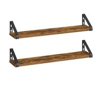 Étagère Murale - VASAGLE - Lot de 2 - Marron Rustique et Noir Mat - 60 cm - 10 kg