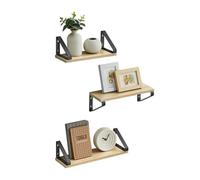 Étagère Murale - VASAGLE - Lot de 3 - 2 Façons de Montage - Couleur Chêne et Noir