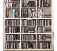 Étagère murale Vicco pour CD et DVD Étagère sur pied Étagère média Étagère murale Étagère à livres blanc