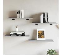 Vidaxl Étagères Murales 4 Pcs Sonoma Gris 60x30x1,5 Cm Bois Ingénierie Multicolore