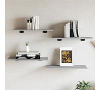 Vidaxl Étagères Murales 4 Pcs Sonoma Gris 60x30x1,5 Cm Bois Ingénierie Multicolore