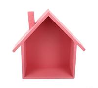 Étagère murale vintage en bois pour exposer des trésors et garder les espaces bien rangés dans les maisons ou les bureaux (rose)