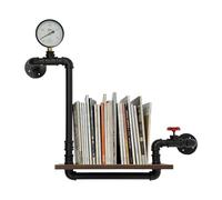 Étagère murale vintage en métal - Étagère flottante industrielle - Charge | Étagère suspendue stable - Structure tubulaire et aspect rouille - Étagère décorative industrielle pour bar et couloir