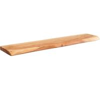 Étagère murale WOHNLING avec bord en bois d'arbre en acacia massif 80 cm, étagère murale design suspendue, étagère en bois naturel, étagère suspendue style maison de campagne