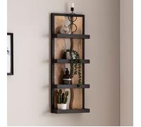 Étagère Murale - WOHNLING - Bois Massif et Métal - 30x80x10 cm - Design Industriel - 4 Étagères